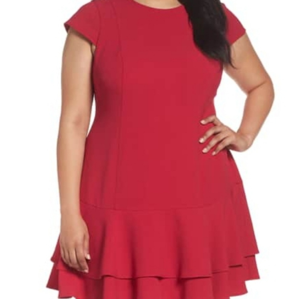 Eliza J Crepe Drop Waist Dress